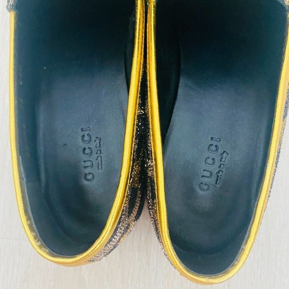 Gucci Jordaan Leopard Print Horsebit Gold Loafers Women's Size 36 + Box Dust bag - Picture 4 of 10